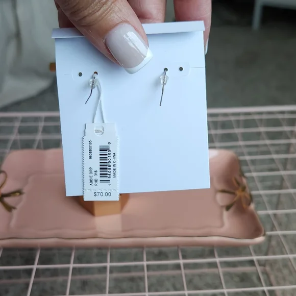 Kendra Scott Abbie Blue Silver Drop Earrings - Picture 3 of 3